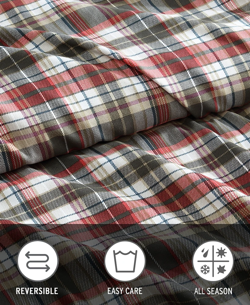 Eddie Bauer Astoria Plaid Microsuede Piece Duvet Cover Set