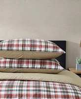 Eddie Bauer Astoria Plaid Microsuede 3 Piece Duvet Cover Set
