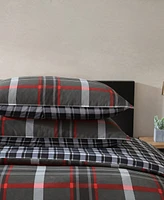 Closeout! Eddie Bauer Willow Plaid Microsuede Piece Duvet Cover Set