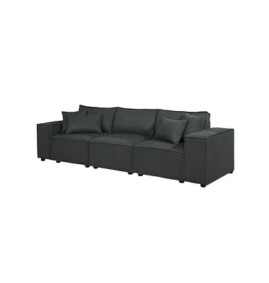 Simplie Fun Annabel Sofa In Dark Gray Linen