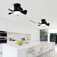 Matte Black Remote Ceiling Fan with Led Light