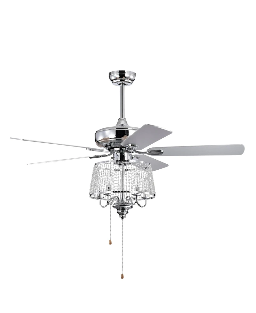 Streamdale Furniture Modern Crystal Ceiling Fan with Reversible Blades