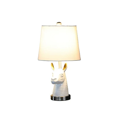 Streamdale Furniture 20.5" Patagonia White Llama Bust Resin Table Lamp