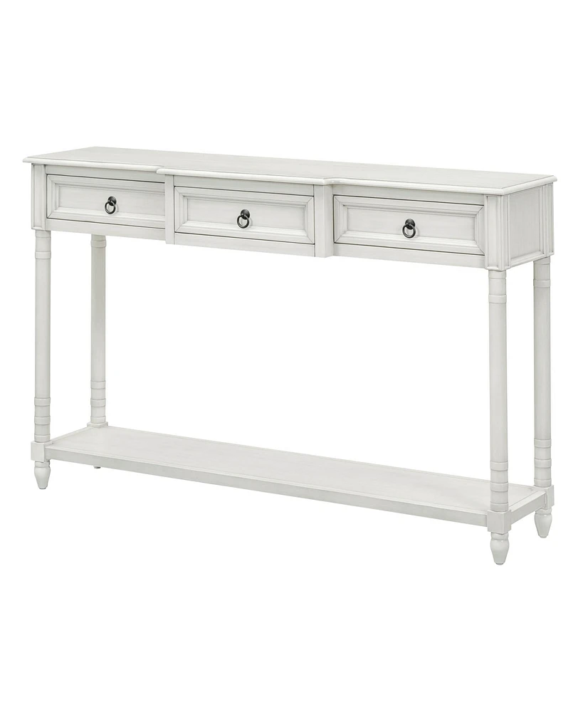 Simplie Fun Console Table Sofa Table With Drawers For Entryway With Projecting Drawers And Long Shelf