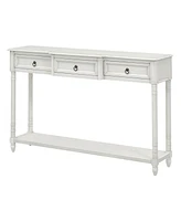 Simplie Fun Console Table Sofa With Drawers For Entryway Projecting And Long Shelf