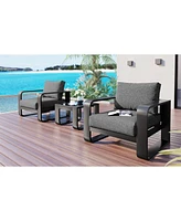 Streamdale Furniture Aluminum Frame Patio Set with Thick Cushion & Coffee Table