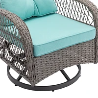 Outdoor Swivel Rocker Patio Set - Blue