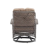 3 Outdoor Swivel Rocker Chairs with Cushions & Table