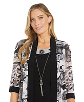 R & M Richards Petite 2-Pc. Printed Jacket & Necklace Dress Set