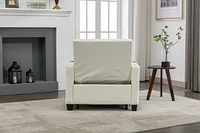 White leather convertible futon chair bed with Usb ports