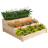 Streamdale Furniture 48.6 X 48.6 X 21In Raised Garden Bed Horticulture Outdoor Elevated Flower Box