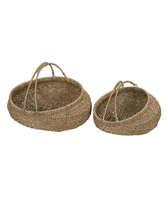 Household Essentials Seagrass Baskets Set of 2 with Handles