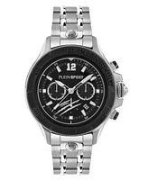 Plein Sport Men's Warrior Tech Chronograph Date Quartz Silver Stainless Steel 47.5MM