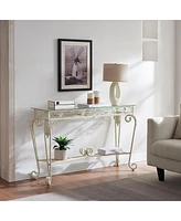 Streamdale Furniture Elegant Glass and Metal Entryway Table with Storage