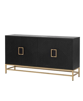 Streamdale Furniture Espresso Retro Sideboard with Adjustable Shelves