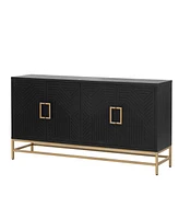 Streamdale Furniture Espresso Retro Sideboard with Adjustable Shelves