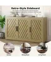 Streamdale Furniture Large Retro Sideboard with Adjustable Shelves & Handles