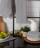 Design Imports Cotton Kitchen Collection Dishtowel Set, 18x26", Gray, 6 Piece