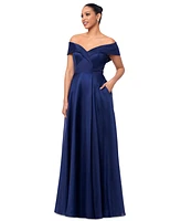 Xscape Women's Off-The-Shoulder Sweetheart Gown