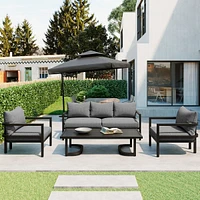 Outdoor Steel Sofa Set, Waterproof and Anti-uv