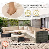 6 Piece Outdoor Wicker Patio Furniture Set