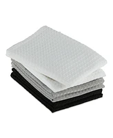 Design Imports Cotton Kitchen Collection Dishtowel Set, 18x26", Assorted Neutrals, 6 Piece