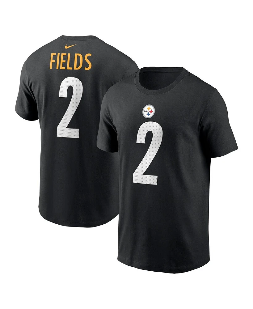 Nike Men's Justin Fields Black Pittsburgh Steelers Player Name Number T-Shirt