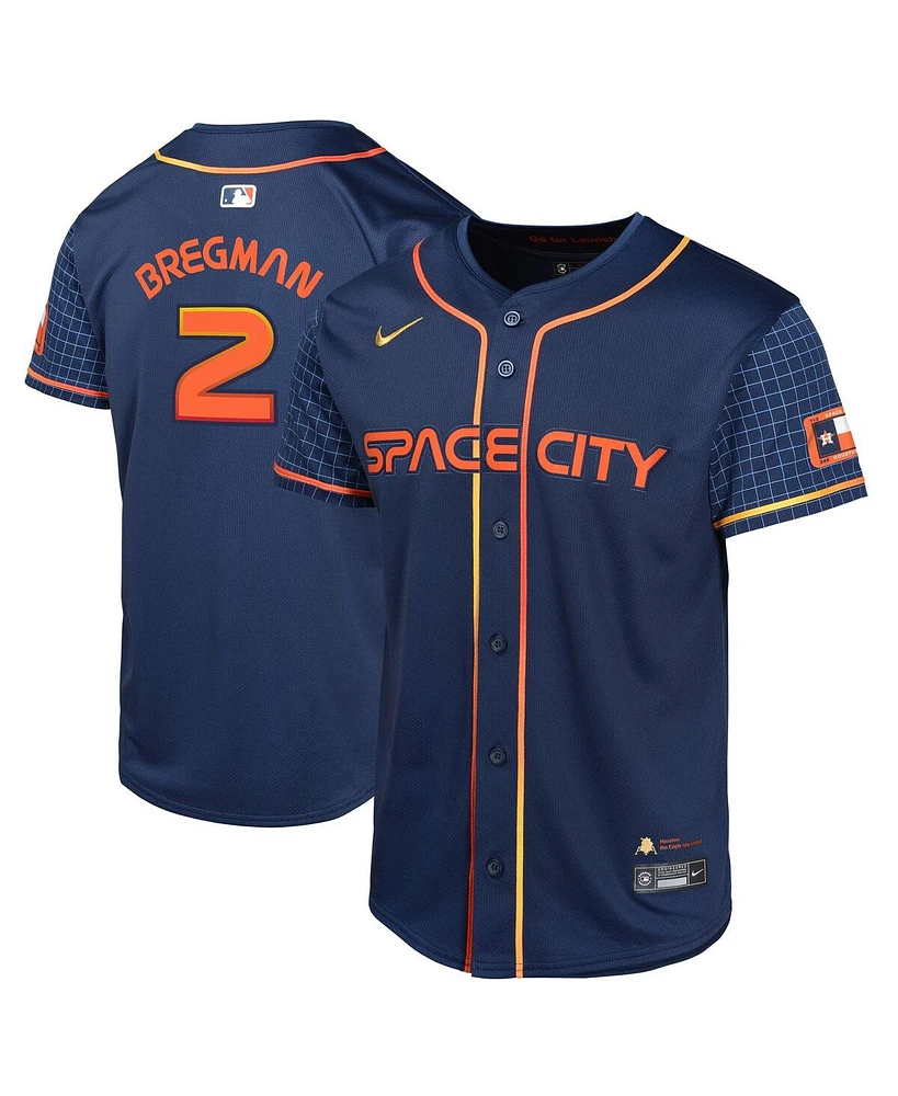 Nike Big Boys and Girls Alex Bregman Navy Houston Astros City Connect Limited Player Jersey