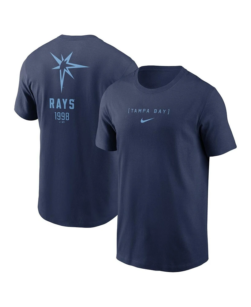 Nike Men's Navy Tampa Bay Rays Large Logo Back Stack T-Shirt