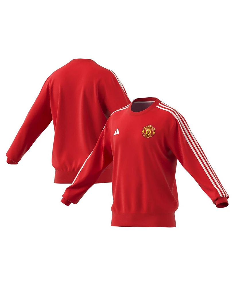 Adidas Men's Red Manchester United Dna Pullover Sweatshirt