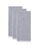 Design Imports French Terry Collection Kitchen Dishtowel Set, 18x28", French Blue Chambray Solid, 3 Piece