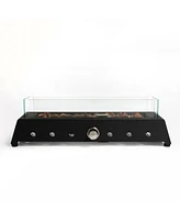 28" Portable Propane Fire Pit with Glass Wind Guard