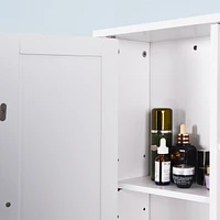 Wall Mount Medicine Cabinet With A Door, Wooden Bathroom Storage Cabinet With Adjustable Shelf