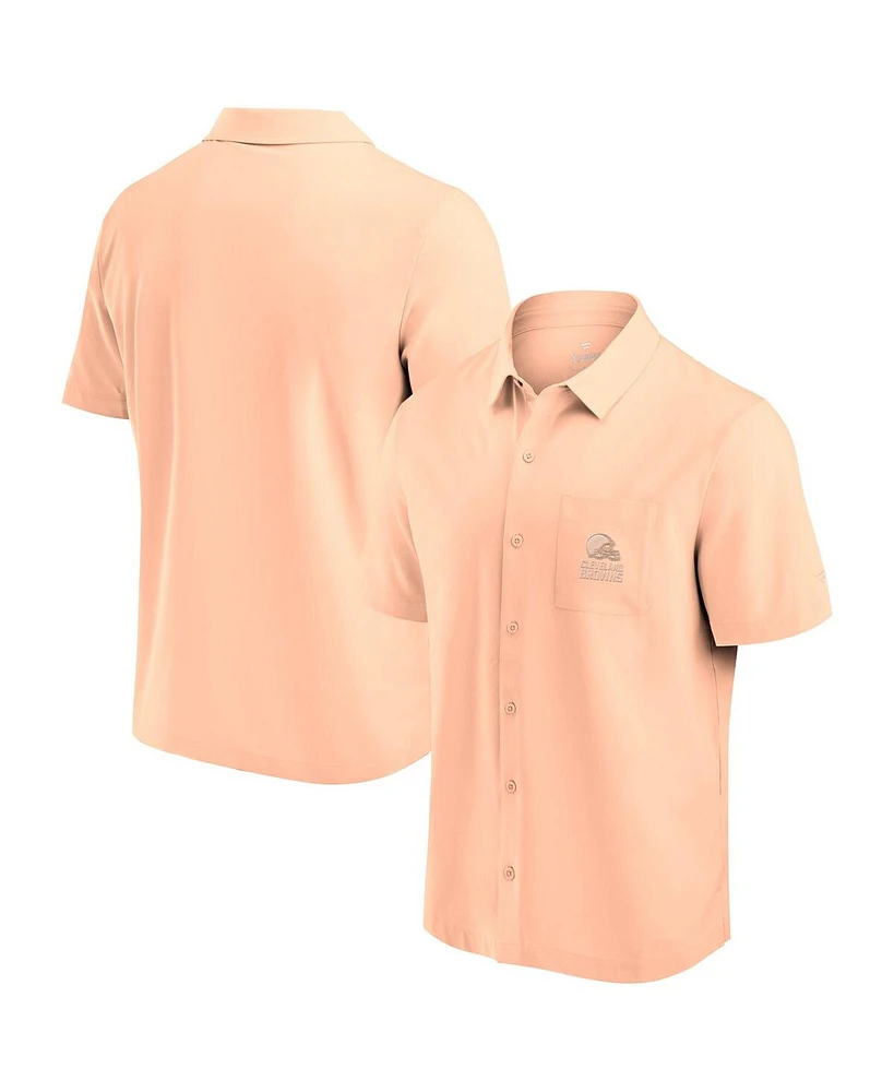 Fanatics Signature Men's Light Pink Cleveland Browns Front Office Button-Up Shirt