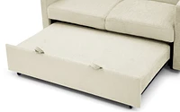 Loveseats Sofa Bed With Pull-Out Bed, Adjustable Back And Two Arm Pocket, Beige (54.5"X33" X 31.5")