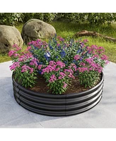47.24x11.4" Tall Round Metal Garden Bed for Vegetables and Flowers