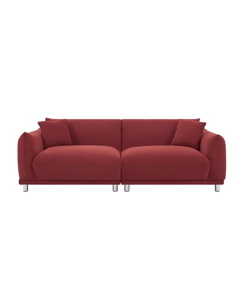 Simplie Fun Red 2-Seater Loveseat Sofa with Detachable Cover & Spring Cushion