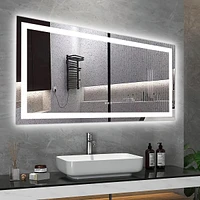 Streamdale Furniture Led Bathroom Mirror 60 X 32 Inch With Lights, Anti-Fog & Dimming Led Bathroom Vanity Mirror