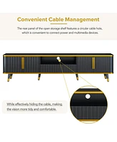 Simplie Fun White Media Console for TVs Up To 85"