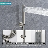 Round Wall Mounted Shower Combo with Rain Head & Handheld