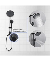 Streamdale Furniture 5-Setting Handheld Shower System Slide Bar Combo Rain Showerhead, Dual Shower Head Spa System