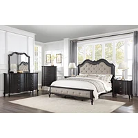 Streamdale Furniture Chelmsford Mirror, Black Antique Finish