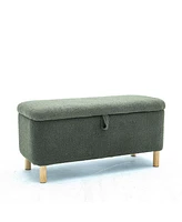 Simplie Fun Basics Upholstered Storage Ottoman And Entryway Bench Green