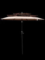 Outdoor Patio Umbrella - 9Ft with Crank, Tilt, and Vents