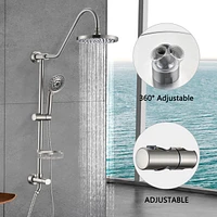 Shower Head With Handheld Shower System With 8" Rain Shower Head