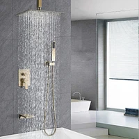 12 Inch Shower System With Waterfall Tub Spout And Handheld Shower Head