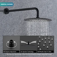 Streamdale Furniture Round Wall Mounted Shower Combo with Rain Head & Handheld