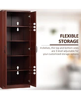 Streamdale Furniture 63" Freestanding Cherry Wood Pantry with Adjustable Shelves