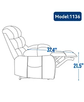 Streamdale Furniture Large Chenille Power Lift Recliner with Massage & Heating