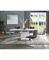 Streamdale Furniture Kameryn Dining Table with Butterfly Leaf, White High Gloss Finish